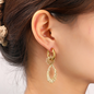 Long Oval Dangle Hoop E56257-2