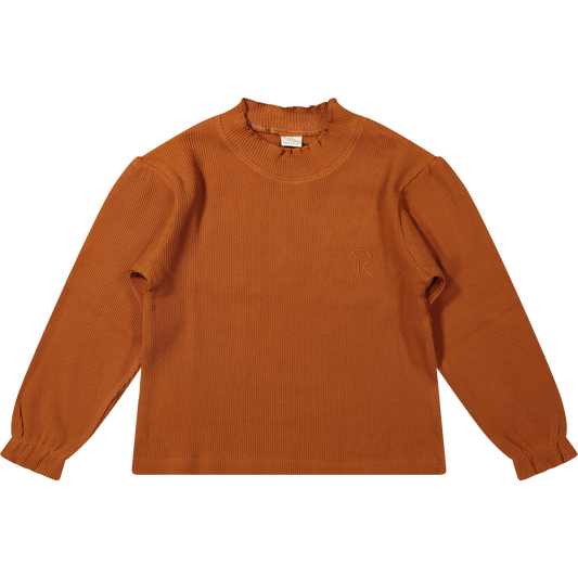 Longsleeve Miki Rib Waffle Leather Brown