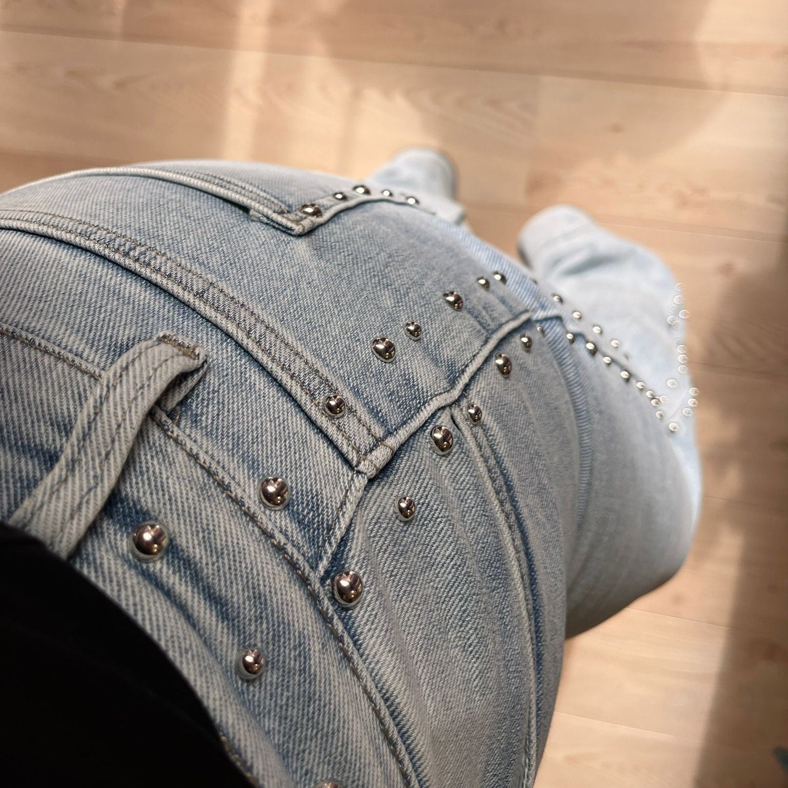 Milou Wide leg Studs Light blue