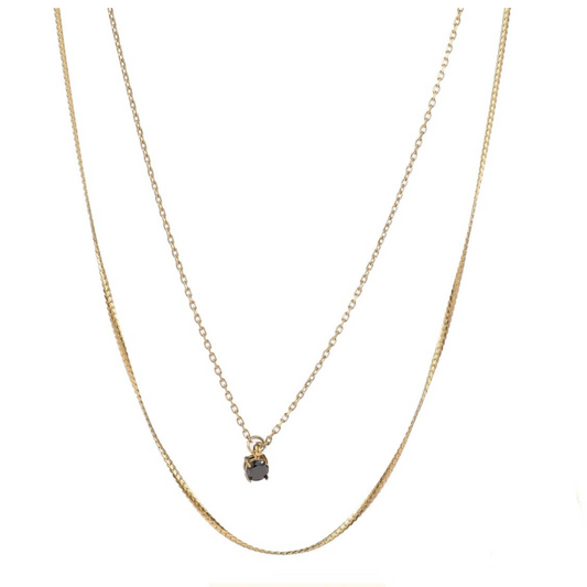 Necklace Double Black N56082-2 