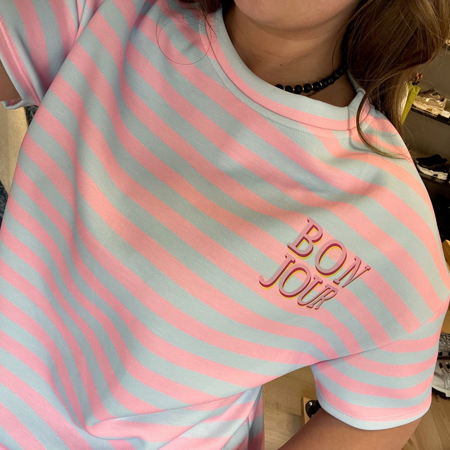 Noor Stripe shirt light pink