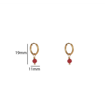One Bead Hoop Burgundy E4407-20