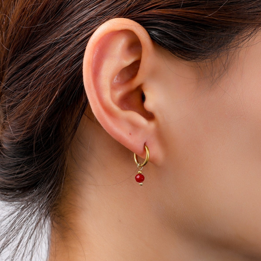 One Bead Hoop Burgundy E4407-20