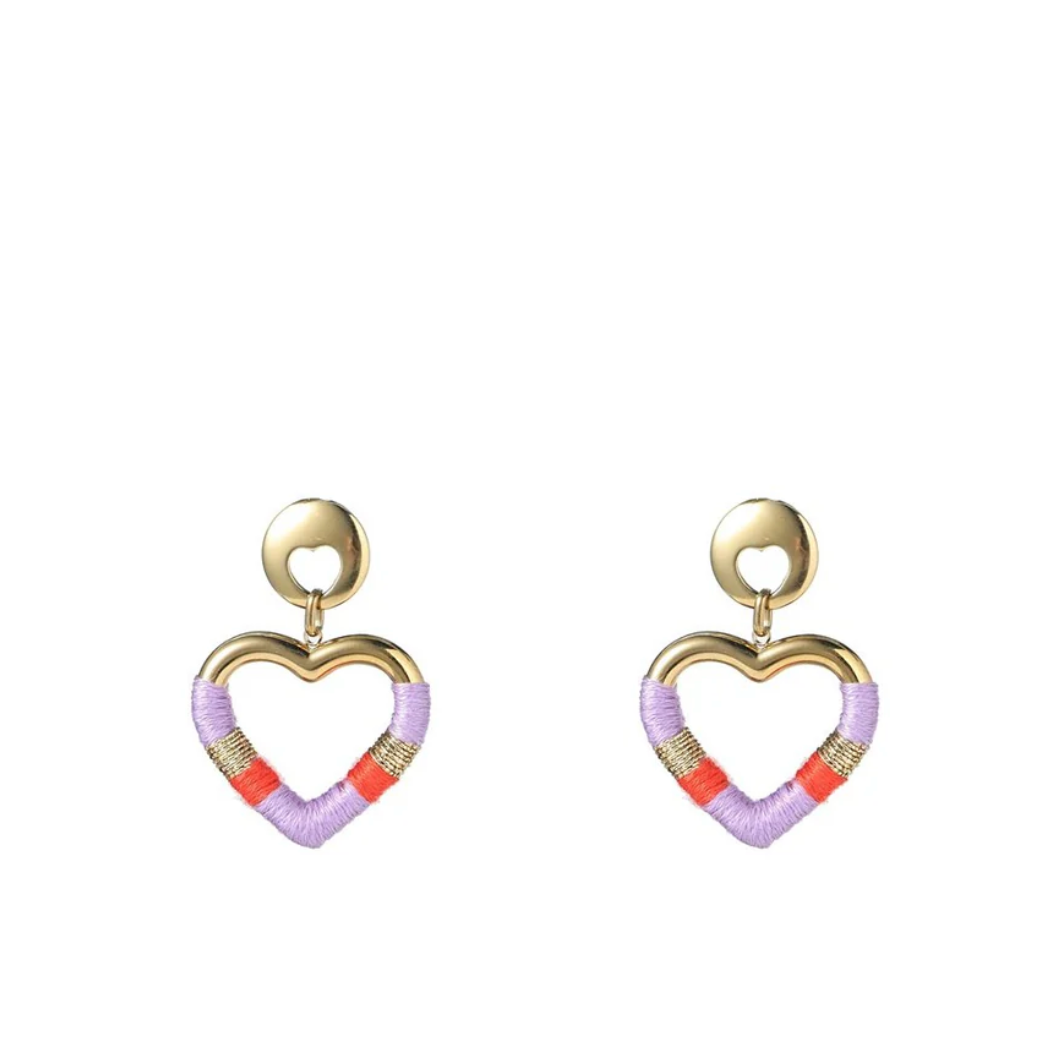 Oorbel Chunky Double Heart E4253-2