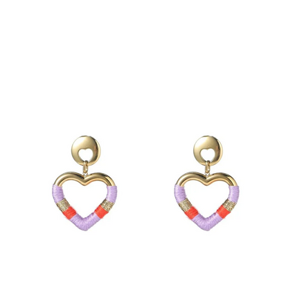 Oorbel Chunky Double Heart E4253-2