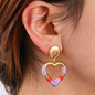 Oorbel Chunky Double Heart E4253-2