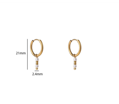 Pearl Dangle Hoop E56099-2