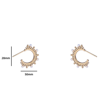 Pearl Dotted Hoop - E4308-2