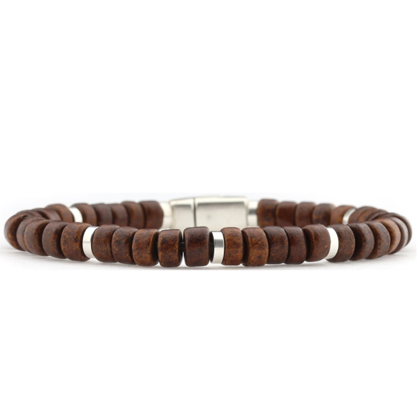 Qoss Erik Herenarmband kraal bruin