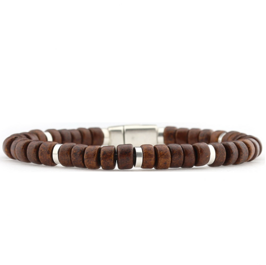 Qoss Erik Herenarmband kraal bruin