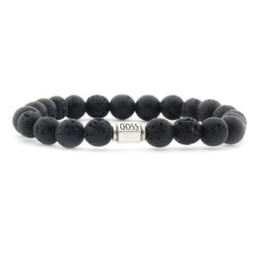 Qoss Heren armband Job Lavasteen