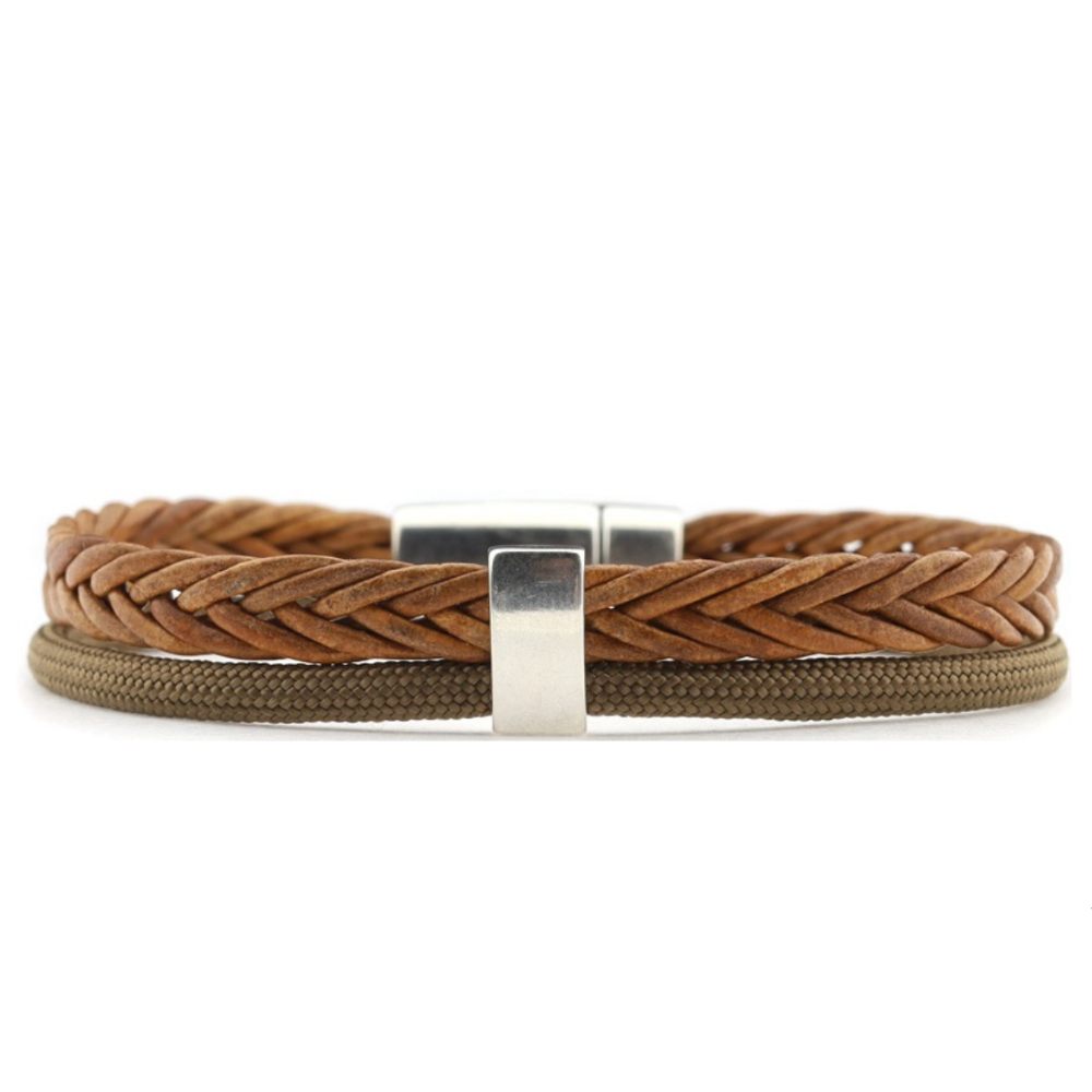 Qoss Jack Herenarmband bruin koord vlecht