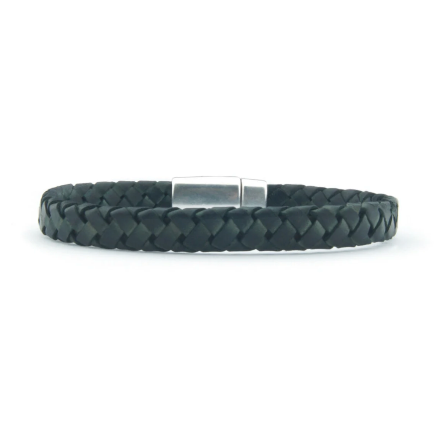 Qoss heren armband Rik groen leer