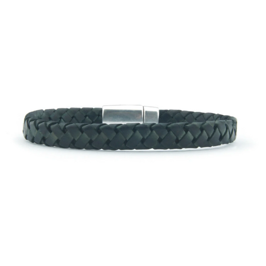 Qoss heren armband Rik groen leer