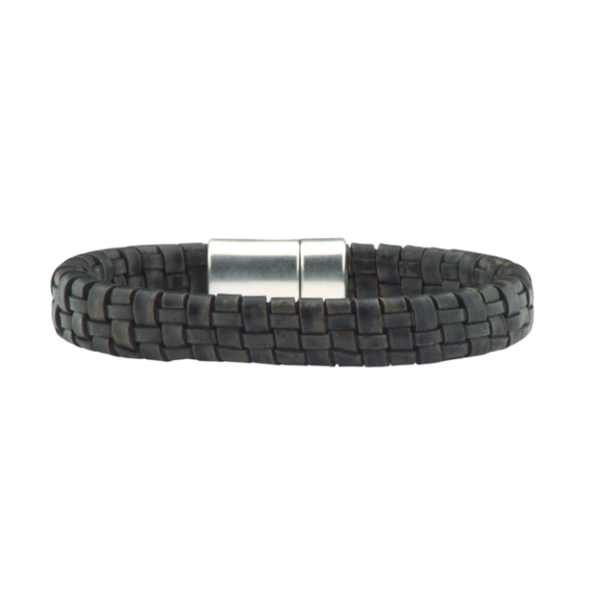 Qoss heren armband Sjors zwart leer
