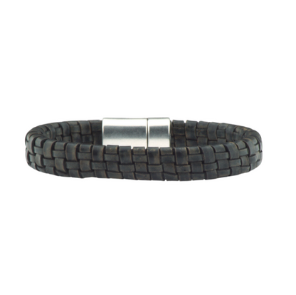 Qoss heren armband Sjors zwart leer