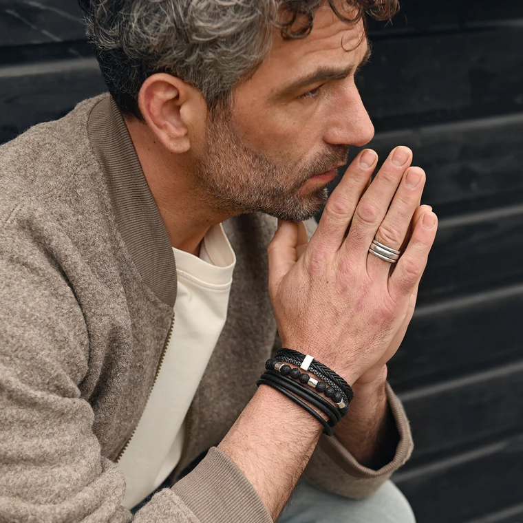 Qoss heren armband Wout bruin leer
