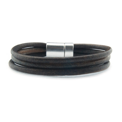 Qoss heren armband Wout bruin leer