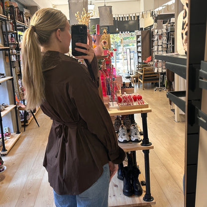 Reneé Fitted blouse Chocolade