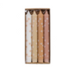 Rustik lys Dinerkaarsen Flowers spring Set van 4 stuks