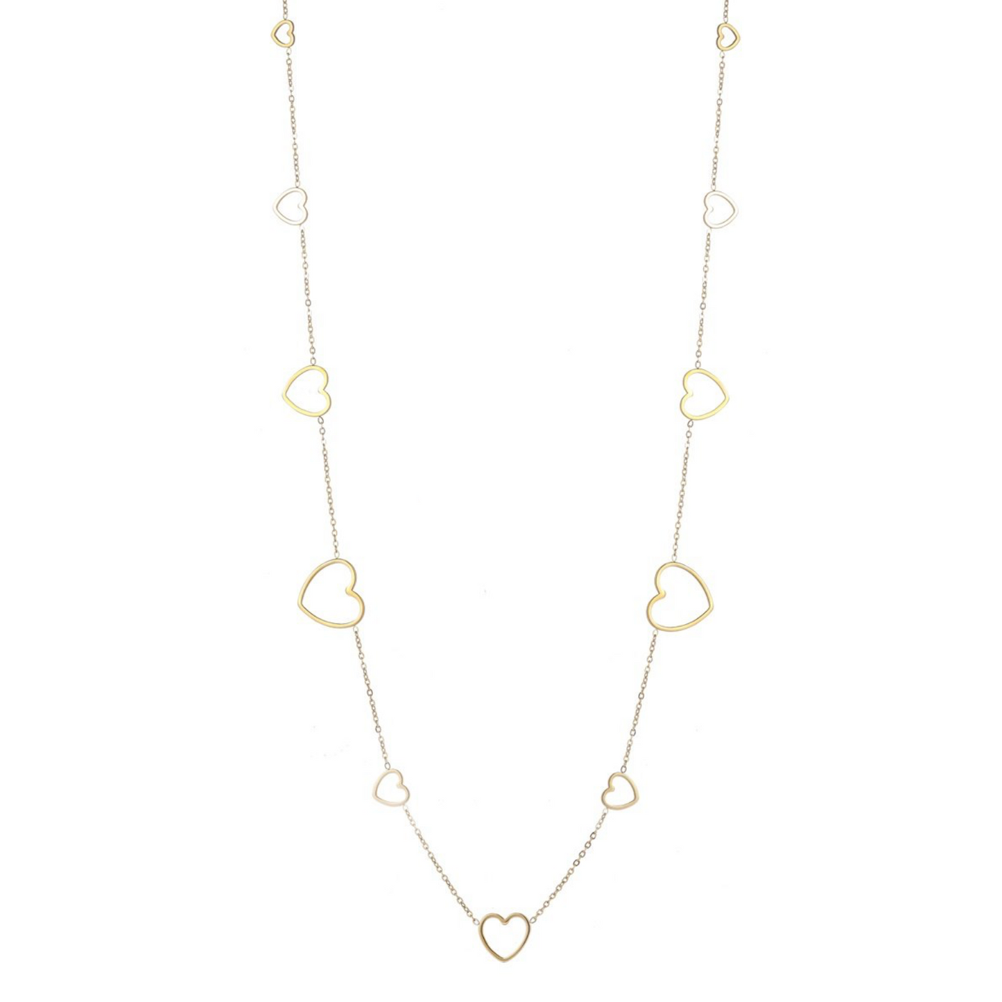 Necklace | Long | Hearts Necklace | 14K | N4708-2 | Day&Eve | Stainless steel