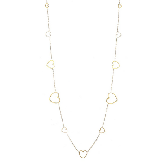 Necklace | Long | Hearts Necklace | 14K | N4708-2 | Day&Eve | Stainless steel