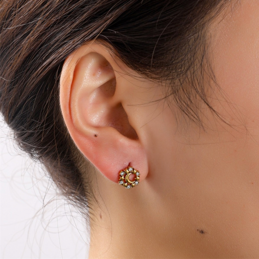 Sprakly Moon Stud | 14K | E56186-2 | Day&Eve | Stainless steel