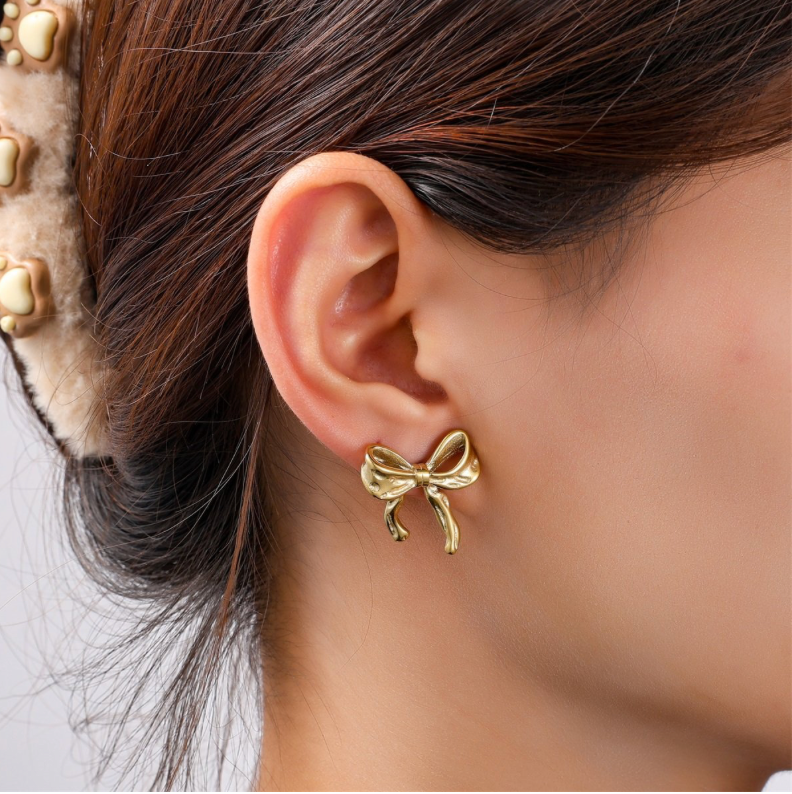 Bow Stud | 14K | E56184-2 | Day&Eve | Stainless steel
