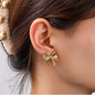 Bow Stud | 14K | E56184-2 | Day&Eve | Stainless steel