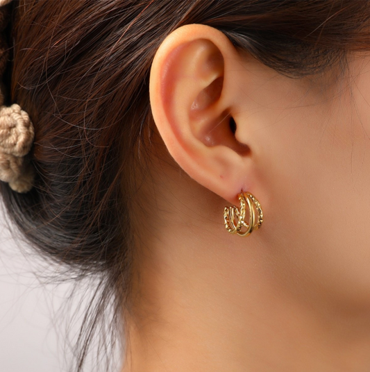 3way Hoop | 14K | E56211-2 | Day&Eve | Stainless steel