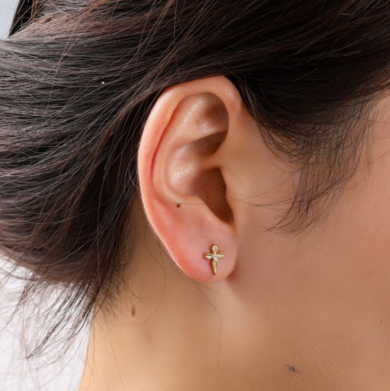 Cross Stud | 14K | E56164-2 | Day&Eve | Stainless steel