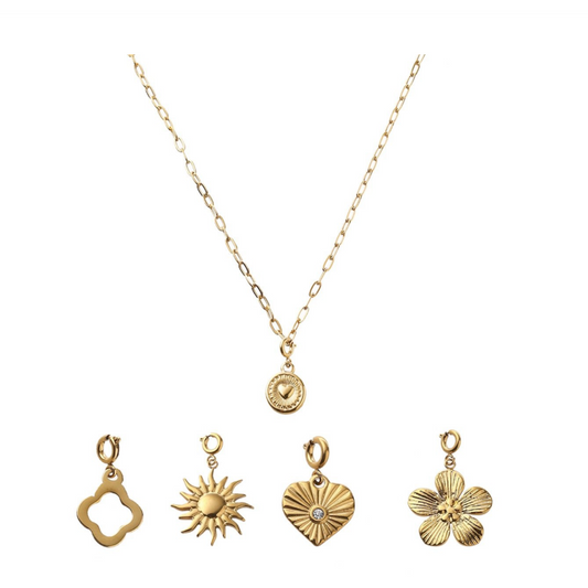 Necklace | 5 pendants set | 14K | NSET551 | Day&Eve | Stainless steel