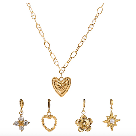 Necklace | 5 Pendants set | 14K | NSET552-2 | Day&Eve | Stainless steel