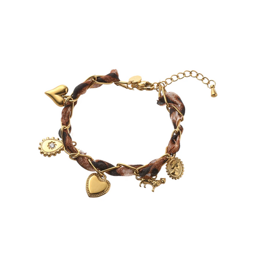 Bracelet | Leopard Pendants | 14K | B56041-2 | Day&Eve | Stainless steel