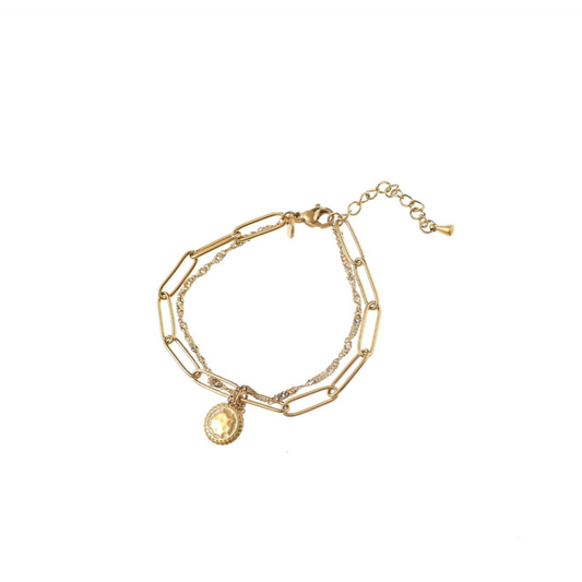 Bracelet | Coin Pendant | 14K | B56049-2 | Day&Eve | Stainless steel