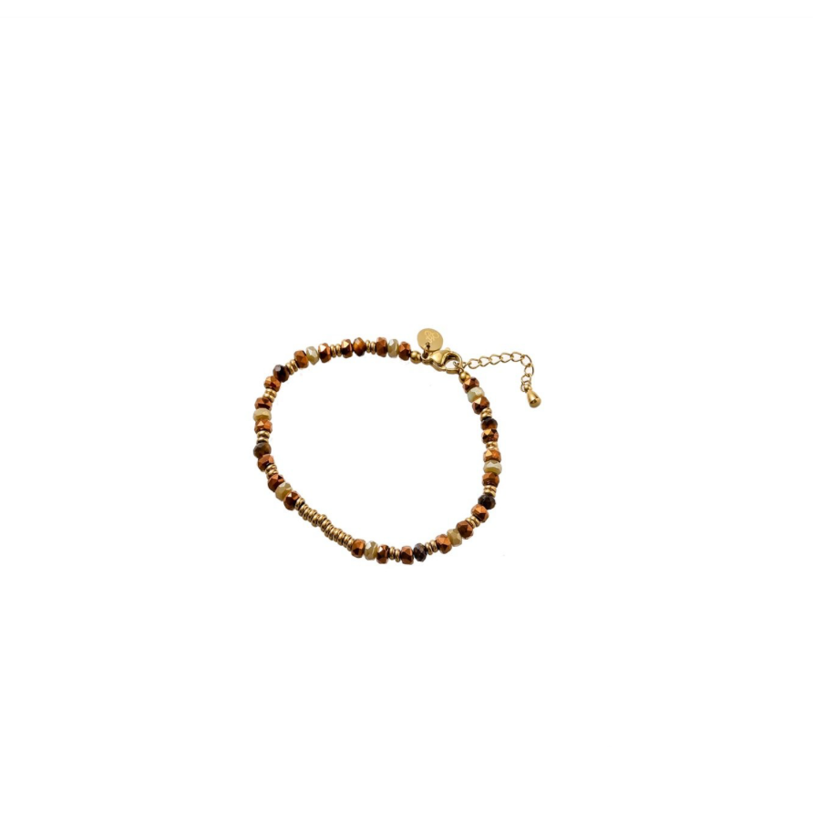 Bracelet | Beaded Line | 14K | Brown | B56324-2 | Day&Eve | Stainless steel