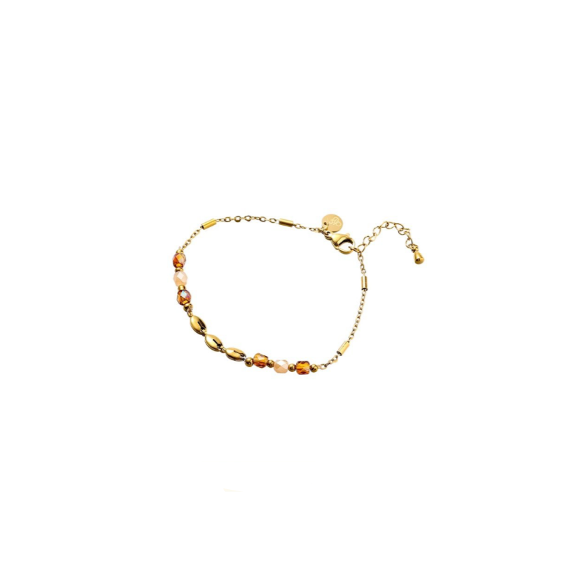 Bracelet | 3 Ovals | 14K | Brown | B56333-2 | Day&Eve | Stainless steel