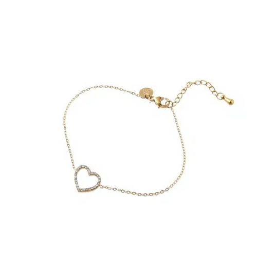 Bracelet | Sparkly heart | 14K | B56395-2 | Day&Eve | Stainless steel