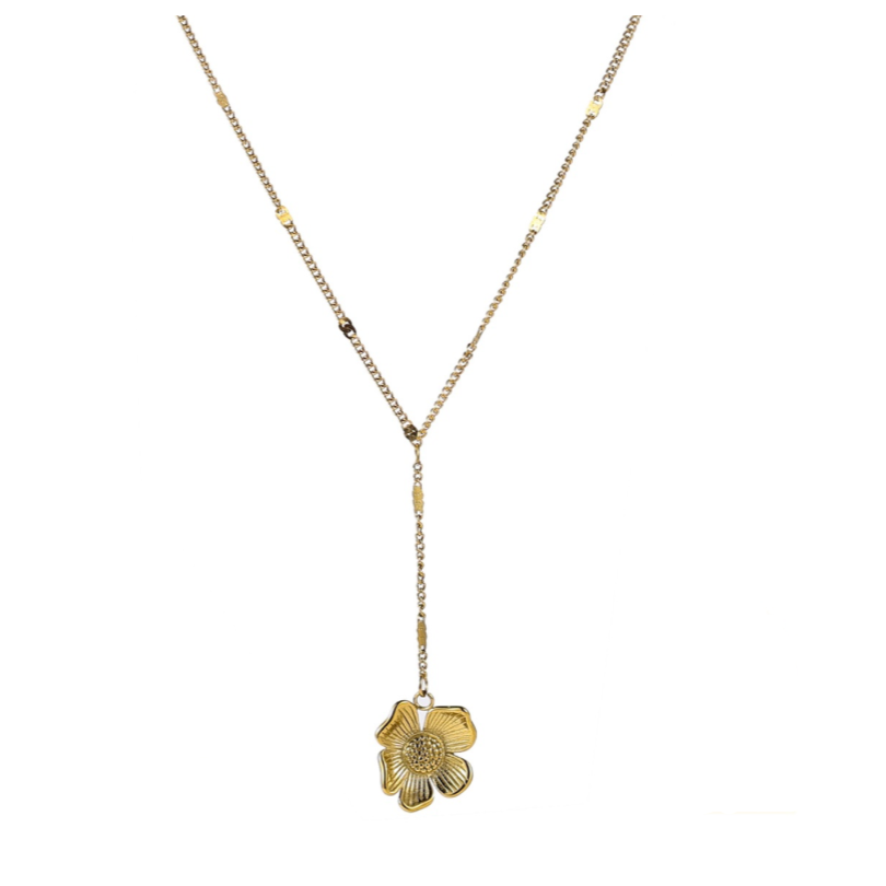 Necklace | Y Flower | 14K | N56083-2 | Day&Eve | Stainless steel