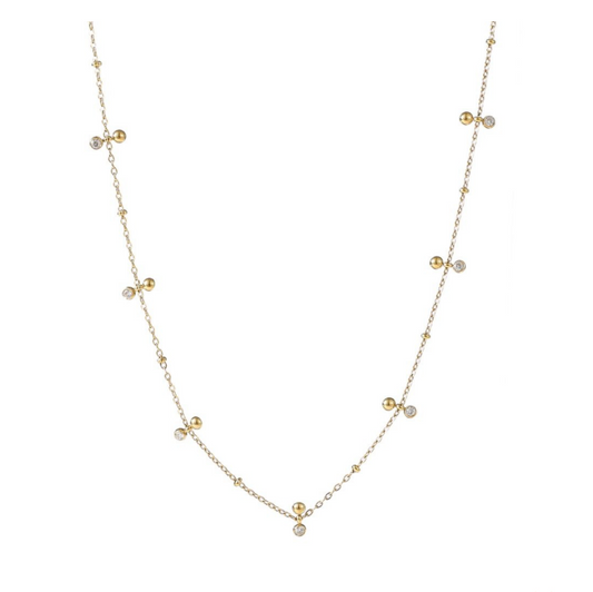 Necklace | Double Dots | 14K | N56337-2 | Day&Eve | Stainless steel