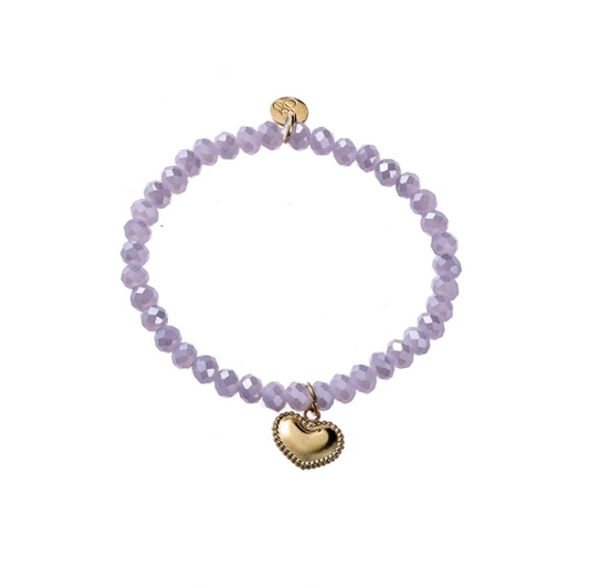 Kids Bracelet | Heart Charm |Milky Purple | TB2950-66-2 | Day&Eve