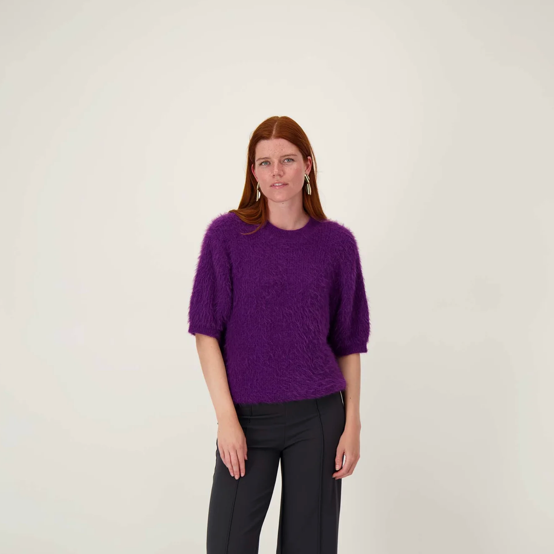 Fluffy Trui Met Ronde Hals