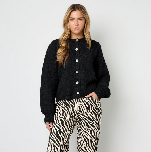 Gebreid vest | Zwart