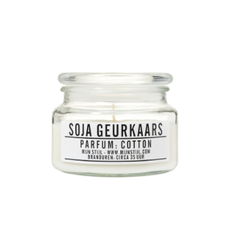 MIJN STIJL | Geurkaars soja-basis | Cotton | Glas