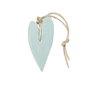 MIJN STIJL | Zeephanger | Hart XL | Licht blauw | Linnen | 100 gram