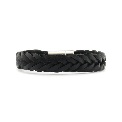 Qoss | Heren armband | Tom | Leer | Zwart