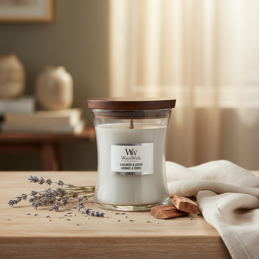 WoodWick | Medium Candle | Lavender & Cedar