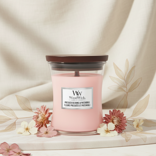 WoodWick | Medium Candle | Pressed Blooms & Patchouli