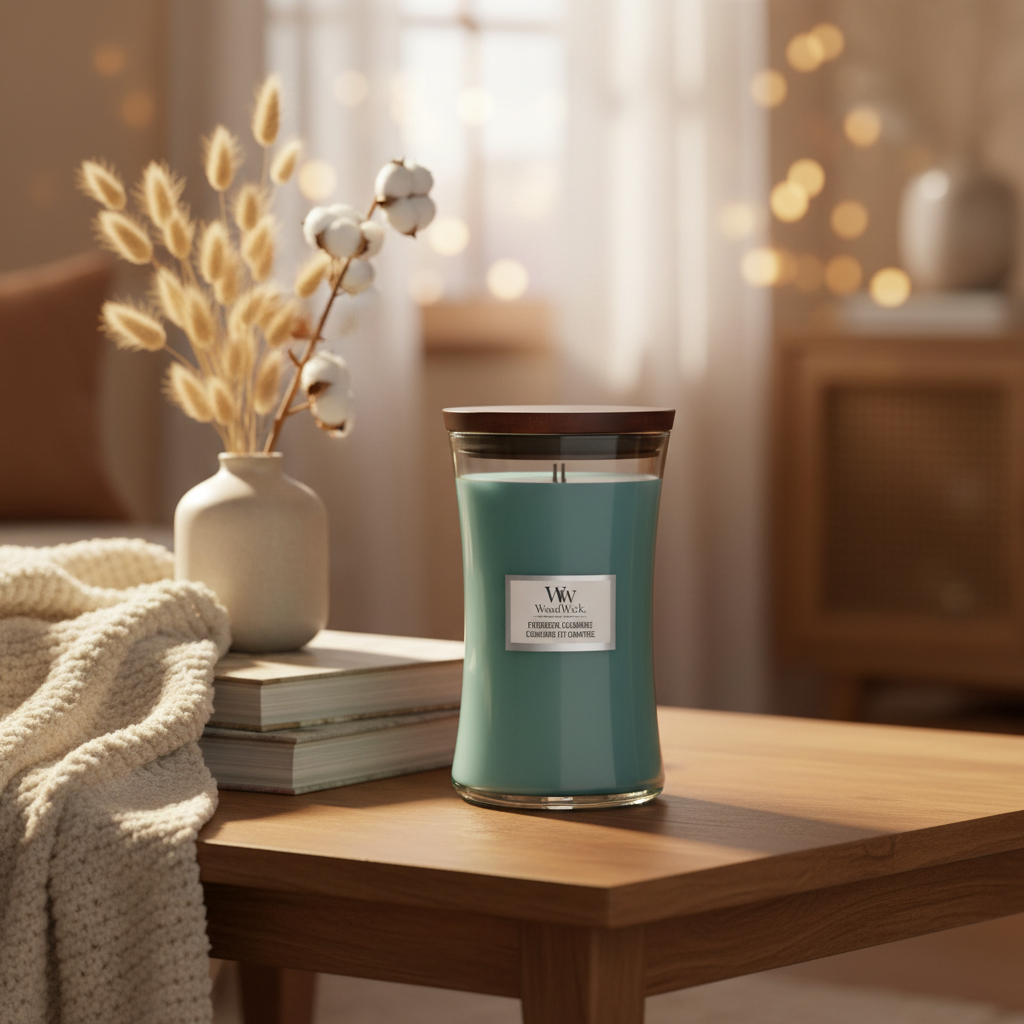 WoodWick | Large Candle | Evergreen Cashmere