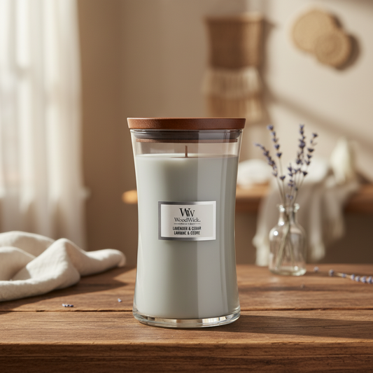 Woodwick | Large Candle | Lavender & Cedar